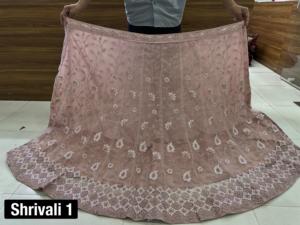 Lehenga butti ตาข่ายปักเลื่อมงานออกแบบ3เมตรขอบสี่ด้าน dupatta ยาว choli ยาวขายส่งระหว่างประเทศสำหรับฤดูหนาว - Product Image 4