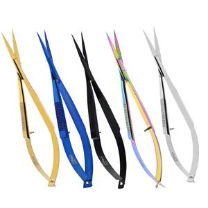 Tijeras de resorte de diseño ergonómico personalizado, hoja corta, puntas puntiagudas de 5 ", Cortes rectos sin esfuerzo, reducen la tensión de la mano, cómodos - Product Image 1