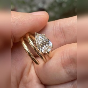 Anillo de Diamantes en Forma de Pera, Venta Caliente, Oro 10K 14K 18K, Plata, Platino, Diseño Espiral, Joyería de Compromiso, Fabricante - Product Image 4