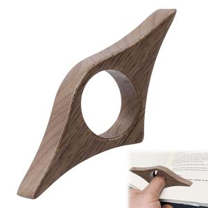 Elegante soporte de madera para el pulgar para una lectura cómoda con una sola mano, con acabado de madera natural y diseño ergonómico. - Product Image 2