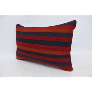 Multicolor Kilim Striped Wool Pillow 16x24 Inch Luxury Decorative Accent <b>Cushion</b> Woven Vintage <b>Fluffy</b> Pattern - Product Image 4