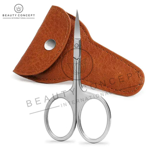 Ciseaux de manucure à lame affûtée en acier inoxydable, coupe-ongles pour droitiers, usage cuticule, étui en cuir durable, beauté, écoresponsable - Product Image 2