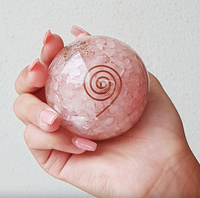 Boule d'orgonite en quartz rose, boules de pierres naturelles, puces d'orgonite, puces de guérison énergétique, boule de sphère en vrac pour la décoration de la maison