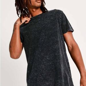 T-shirts pour hommes au design tendance, lavage à l'acide, 100% coton, couleur unie, respirant, vêtements de mode pour adultes avec logo personnalisé - Product Image 3