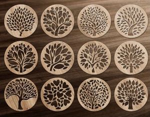Geometric Laser Cut Metal Coaster Set Intricate Modern Patterns for Home Office and <b>Bar</b> bulk wholesale - Product Image 5