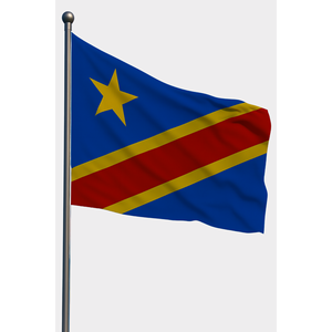 Drapeau de l'extérieur Congo personnalisable 3x5 pieds avec mât en aluminium et fibre de verre, variété de matériaux : coton, nylon, plastique, vinyle, polyester, numérique - Product Image 1