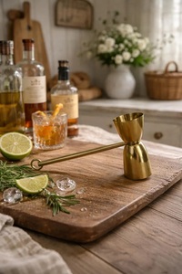 Jigger de Barra de Acero Inoxidable con Mango Largo y Acabado Dorado, Herramienta de Medición de Cócteles de Precisión con Agarre Fácil y Vertido Equilibrado - Product Image 6