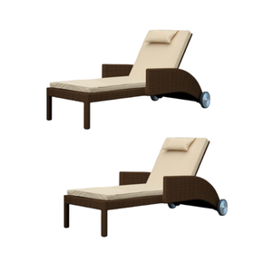 Chaises pliantes en rotin de bonne qualité, chaises longues modernes et élégantes, lit de soleil pour la plage et la piscine - Product Image 4