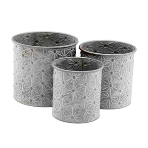 Nouvelle arrivée Jardinière en acier galvanisé de style seau au design gaufré pour la décoration intérieure de la maison de jardin Jardinière en pot de fleurs - Product Image 2