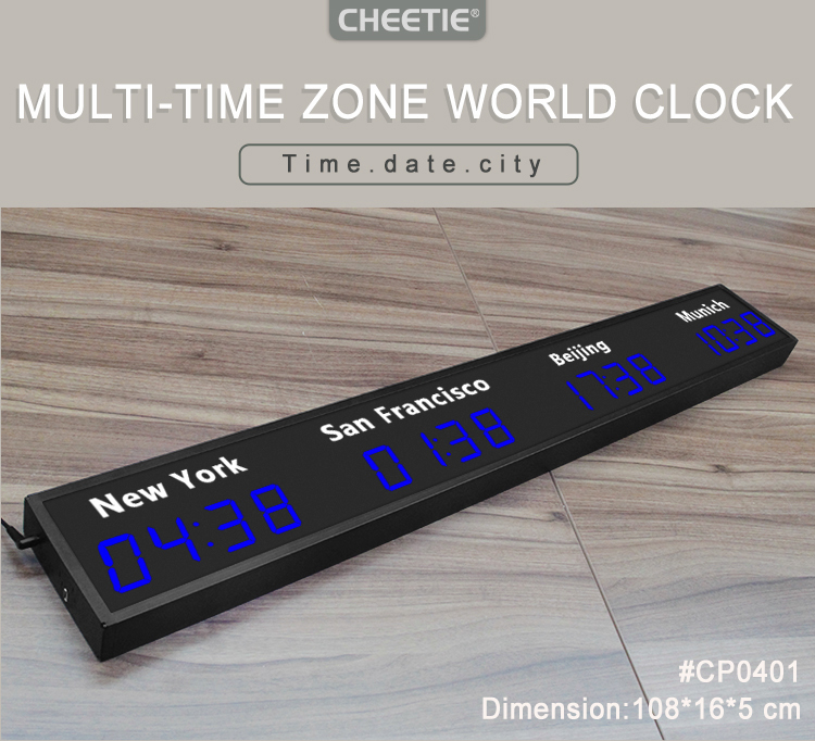 CHEETIE CP034 World Time Zone Clock - Stylish & Functional
