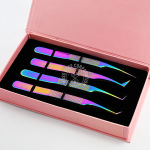 Pince à épiler pour extensions de cils en vrac, nouvelle pointe en fibre, préhension en fibre, durable, testée à la main, pince à cils de précision à 45 et 90 degrés - Product Image 1