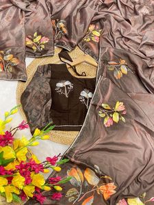 Royal Elegance Our Printed Juhi Silk Saree Contraste Color Hand Work Pallu Indian Women Best Selling Wedding Classic Party Wear - Product Image 4