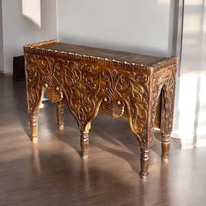 Handmade Traditional Mango Wood Console <b>Table</b> <b>Mirrored</b> Living Room Furniture for Entry Villa Hotel and Bedroom Use - Product Image 2