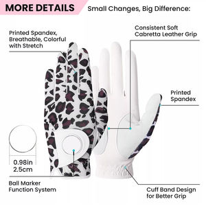 Vente en gros 2024 Gants de golf en cuir PU Cabretta pour hommes Logo personnalisé Gants de sport respirants souples antidérapants applicables au golf - Product Image 2