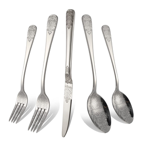 Cuillère fourchette couteau en acier inoxydable couverts ensemble de cuillères de fête d'hôtel ensemble de couverts en acier miroir prix bon marché - Product Image 3