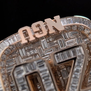 14KT เครื่องประดับแบบใหม่โรสโกลด์ฮิปฮอปบาแกตต์ตัดในห้องปฏิบัติการขายส่งดีไซน์ใหม่ - Product Image 2