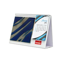 Calendario de Escritorio Mensual 2024, Personalizado con Logotipo, Encuadernado en Espiral, Cartón Recubierto de Lujo, Papel Offset, Laminación de Película
