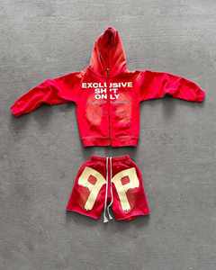 Conjunto de pantalones cortos y sudadera con capucha para hombre de algodón y poliéster de la mejor calidad al por mayor Conjunto de Sudadera con capucha y pantalones cortos con cordón en blanco Color de contraste - Product Image 1