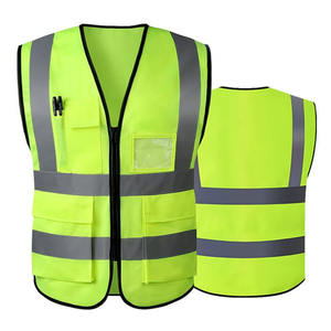 Gilet de sécurité pour homme avec fermeture éclair, multi-poches, respirant, vêtements de travail en plein air, vestes à haute visibilité, gilet réfléchissant - Product Image 6
