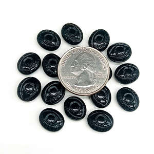 Cuentas talladas de piedra de ónix negro Natural de la mejor calidad con acabado liso, piezas hechas a mano para pulsera, collar y fabricación de joyas - Product Image 3