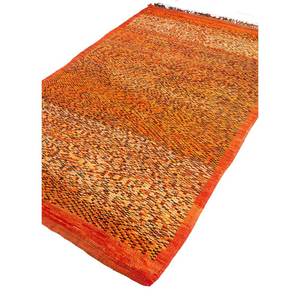 พรมขนสัตว์ถักมือสีเบจและสีน้ำตาล รุ่น Paem-683 ลายแบบนามธรรม สำหรับห้องนั่งเล่น ทางเข้าบ้าน ห้องโถง และห้องนอน - Product Image 2