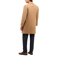 Manteau Homme Camel Marron 100% Laine Mérinos Style Varsity Long Simple Breasted Smart Casual Urban Looks pour Automne/Hiver