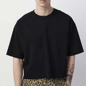 Camiseta con gráfico de peso pesado de 240gsm de gran tamaño para hombre, ropa de calle de 100% algodón, estilo personalizado, corte cuadrado recortado con logotipo - Product Image 4