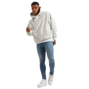Men's Heavyweight Solid Autumn Woven Silk Screen Printed Hoodies High Quality Regular Fit Gym Pocket Design No String Hoodies - Product Image 4