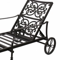 Chaise longue en aluminium moderne, durable, résistante aux intempéries et confortable pour les ensembles de jardin, les repas en plein air et les parcs
