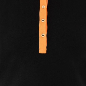 Polo à la mode pour femmes noir à manches courtes avec col contrasté orange et rose femmes T-shirts de polo parfaits pour un usage quotidien - Product Image 5