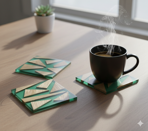 Posavasos de Té de Resina de Madera Ecológicos Clásicos Elaborados Artísticamente, 10 mm de Grosor, Mejoran la Estética de la Vajilla para Hogares y Hoteles - Product Image 5