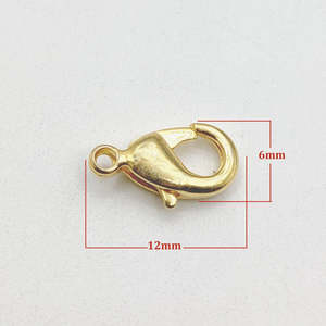 Conector de Cierre de Langosta de 12 mm para Fabricación de Joyas, en Oro, Plata, Oro Rosa y Latón, Paquete de 5 Piezas con Forma Cuadrada - Product Image 2
