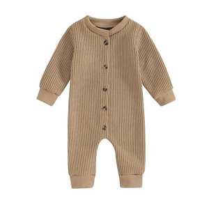 Ropa de bebé con logotipo personalizado, mono bonito de algodón de manga larga para bebé, mameluco con cremallera en blanco para niño y bebé - Product Image 6