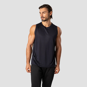 Camisetas sin mangas para hombre de entrenamiento con logotipo personalizado de Color sólido de alta calidad Camiseta sin mangas cómoda y ligera para hombres - Product Image 4