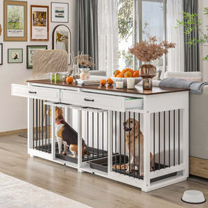 Soportes de TV de lujo modernos de alta calidad para sala de estar, muebles de madera, perrera grande para perros, soportes de TV con gabinete de 2 cajones - Product Image 2