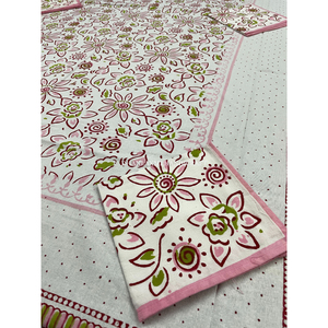 Traditional Design Hand Block Print Cotton <b>Table</b> Cloth Luxury Wedding Linen <b>Cover</b> With Six Napkin for Outdoor Parties Home Decor - Product Image 1