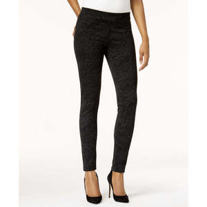 Leggings Sportivi da Donna Style & Co, Neri con Cuciture Frontali, Pantaloni Yoga con Motivi, Tessuto Elasticizzato Lavorato a Maglia, Taglia Piccola - Product Image 1