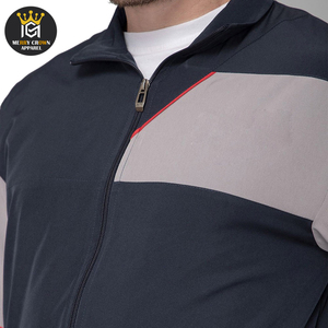 Entrenamiento Jogging Wear Cómodo Material de tacto suave Servicio OEM Ligero Rayas Hombres Mock Collar Chándales deportivos - Product Image 6