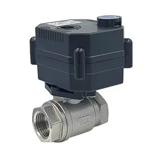 Stainless steel brass PVC 1/2 inch 3/4 inch 1 inch electric actuator mini motorized ball valve 5v 12v 24v 110v 230v