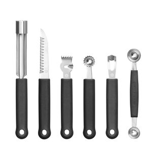 Juego de 6 Cuchillos para Trinchar Negros de HENDI, Juego de Utensilios de Cocina 280x100x(H)50mm - Product Image 1