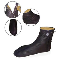 Kaos Kaki Khuffain Unisex Panjang Anti-Slip 100% Wol Desain Khusus 2024 Nyaman dengan Resleting Halal untuk Sholat Muslim