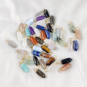 Pinchos de Aguamarina Natural, colgante de piedras preciosas 925, plata, oro, Vermeil, 6x14mm, Colgante de Piedra con punta de lápiz - Product Image 3