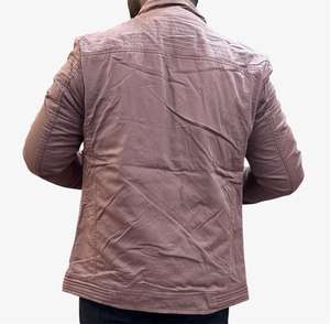 แจ็คเก็ตบiker ผู้ชายสไตล์วินเทจลำลอง แบรนด์ Bearfit สำหรับฤดูใบไม้ร่วง ผลิตจากผ้าฝ้าย 100% ทรงเข้ารูป เป็นมิตรกับสิ่งแวดล้อม กันลม ระบายอากาศได้ดี มีซิป บริการ OEM - Product Image 4