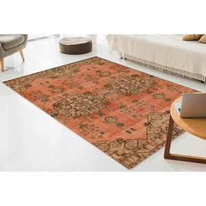 Tapis turc géométrique : Tapis d'intérieur tribal antidérapant, avec poils doux - Product Image 3