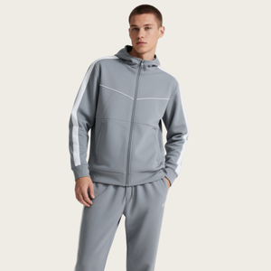 Best Selling Distressed Zipper Faded Flared Sweatsuit Set with Stripe Design <b>Hoodie</b> Jogger Tracksuits for Winter - Product Image 2