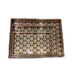 Plateau de service en MDF de qualité supérieure avec conception d'autocollant en émail fantaisie pour hôtels restaurants ustensiles de cuisine pour tables basses - Product Image 1