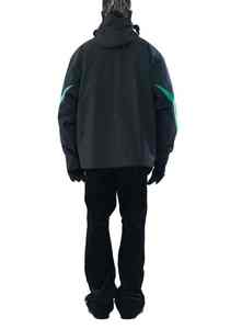 Veste Safari Homme Oversize Imperméable Hiver Entraînement Baseball Col Montant Logo Avant Double Étanchéité Lettres - Product Image 3