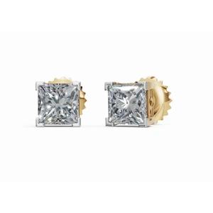 Pendientes de Botón Solitario Princess Eternal Secret, Oro de 9 KT, 14 KT, 18 KT, Joyería Cultivada en Laboratorio, Regalo para Mujer, Proveedor de Exportación OEM B2B - Product Image 5
