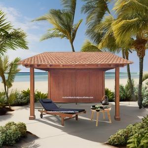 Gazebo à baldaquin en teck durable pergola en bois naturel imperméable pour barbecue extérieur lit de piscine mobilier d'extérieur chaise longue d'Indonésie - Product Image 2