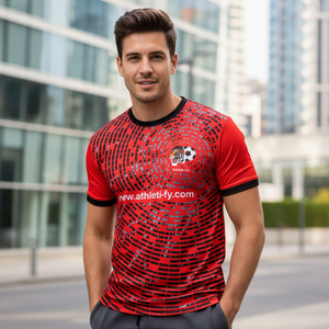 เสื้อยืดผ้าไมโครไฟเบอร์สำหรับผู้ชายทำจากผ้า100% แห้งเร็วระบายอากาศได้ดีดีไซน์ลำลองโพลีเอสเตอร์พิมพ์ซับลิเมชันทั้งหมดผลิตตามสั่ง - Product Image 1